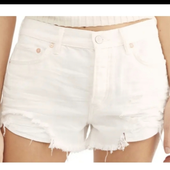Free People Pants - Free People Loving Good Vibrations Spring White Cropped Shorts